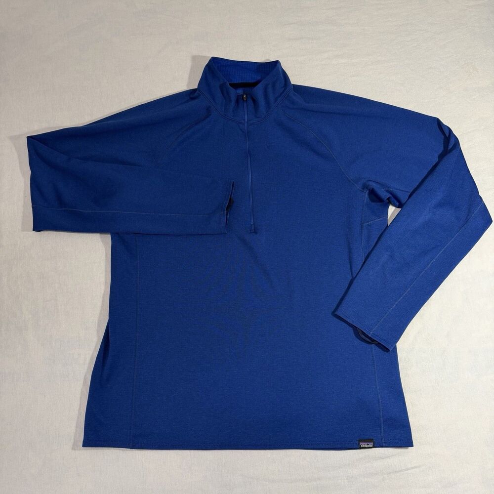 Patagonia Capilene Midweight Pullover Mens XL Blue Quarter Zip Base Layer